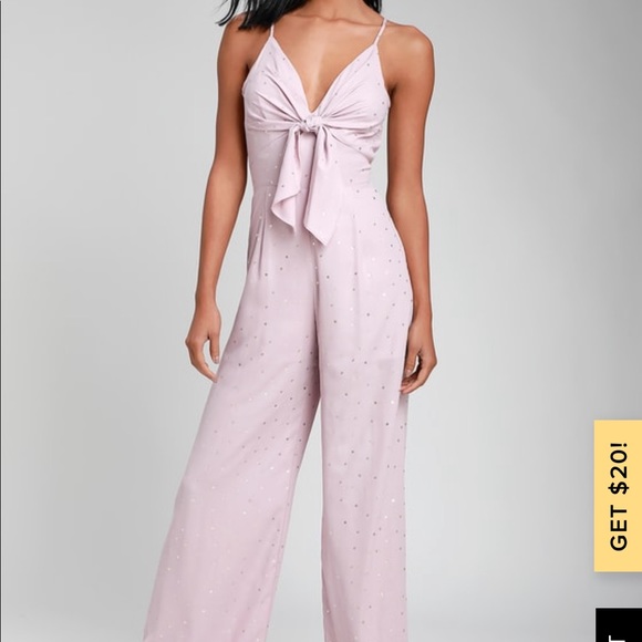 pink tie front jumpsuit
